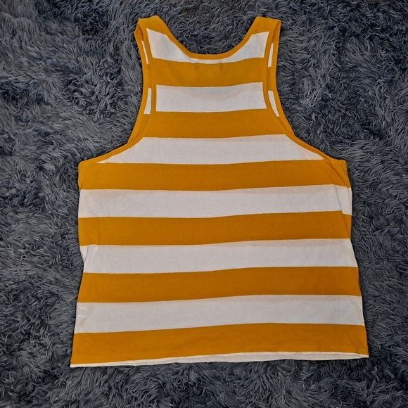 NEW Pacsun Tank Top Yellow White Summer Striped - Picture 5 of 5